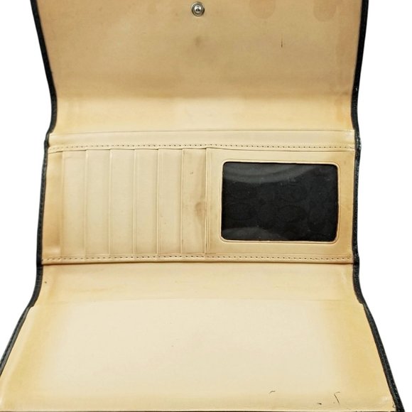 Coach Buckled Trifold White Leather Card Wallet - Picture 3 of 3